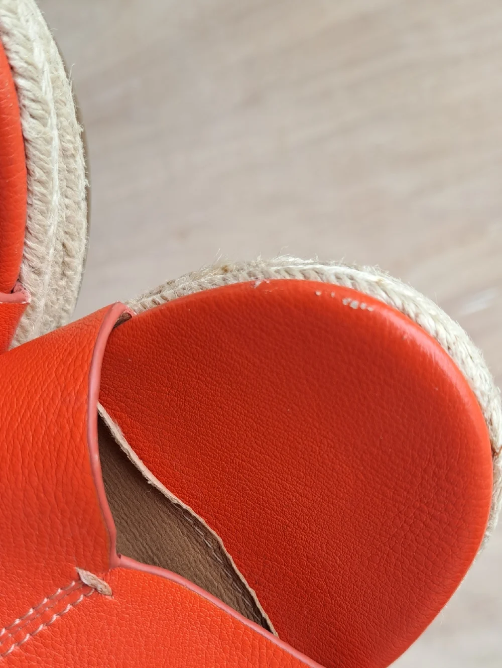 Report Dentril Orange Espadrille Platform Resortwear Wedge Slide Sandals